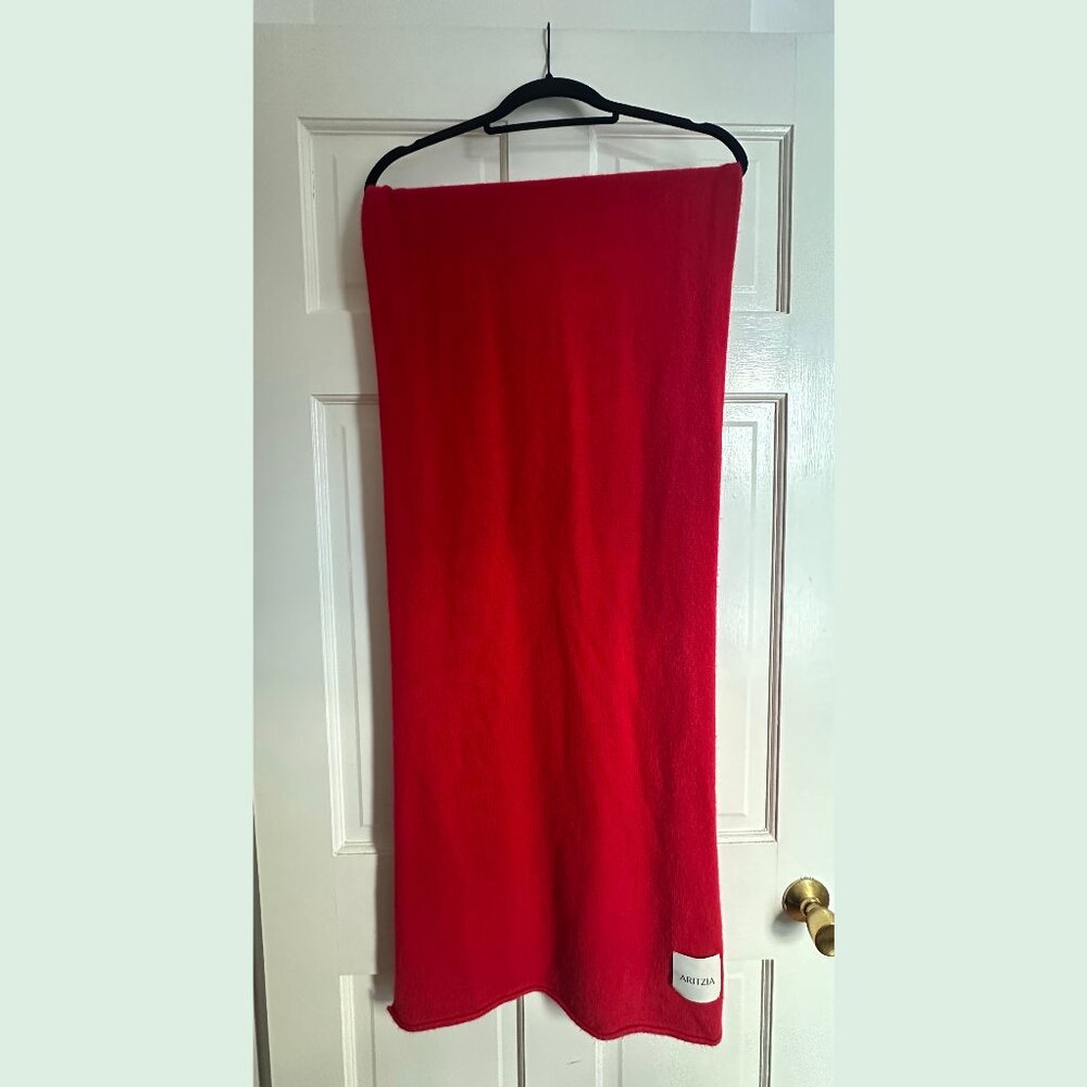 Aritzia Cashmere Scarf in Flaming Red